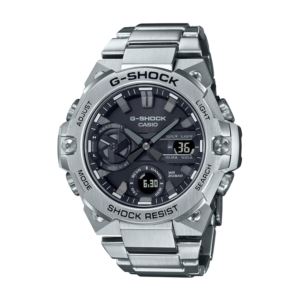 Mens+G-Steel+Slim+Silver+Ana%2FDig+Connected+Watch+Black+Dial