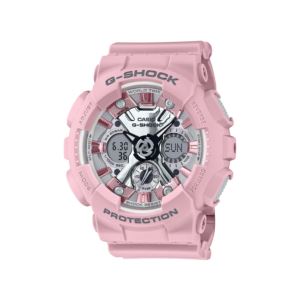 Ladies+G-Shock+S+Series+Neo-Punk+Pink+Analog%2FDigital+Watch+Metallic+Dial