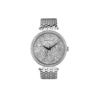 Ladies+Silver-Tone+Crystal+Watch+Crystal+Dial