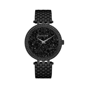Ladies+Black+Ion-Plated+Crystal+Watch+Black+Crystal+Dial
