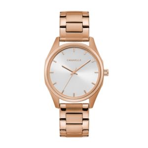 Ladies+Min+Max+Rose+Gold-Tone+Stainless+Steel+Watch+Silver+Dial