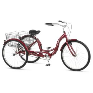 Schwinn+Meridian+Adult+Tricycle%2C+26+Inch+Wheels%2C+Single+Speed%2C+Black+Cherry