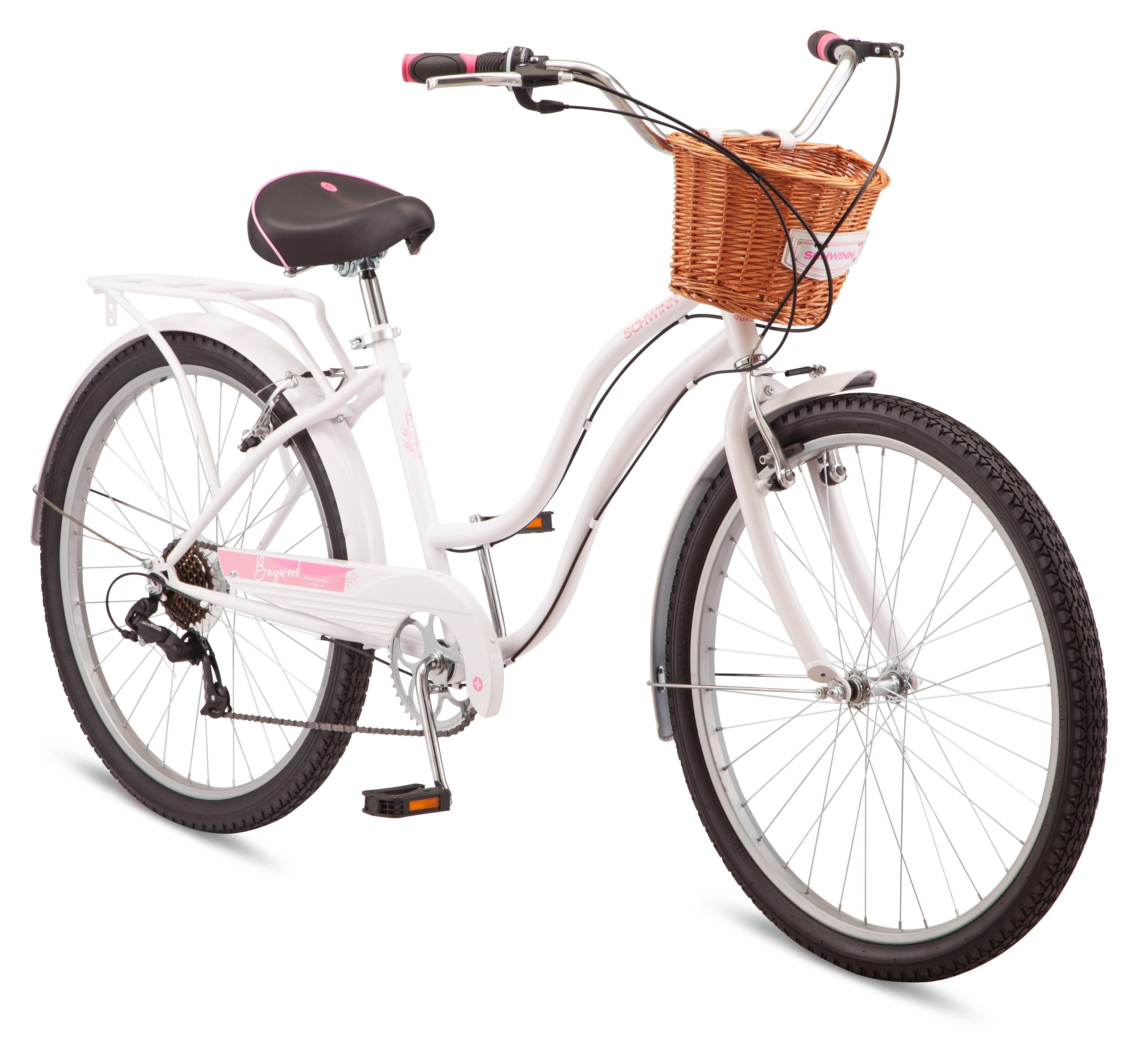 Schwinn Baywood 7 Deluxe Cruiser Bike 26 Inch Wheels 7 Speed White