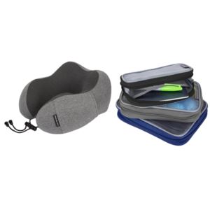 Contoured+Travel+Pillow+w%2F+Set+of+3+Packing+Squares