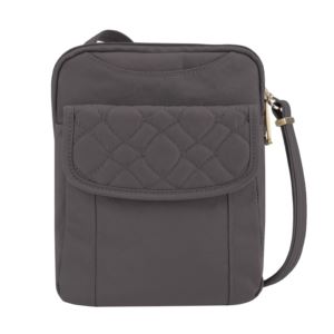 Anti-Theft+Signature+Quilted+Slim+Pouch+Smoke