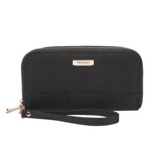 RFID+Blocking+Double+Zip+Clutch+Wallet+Onyx