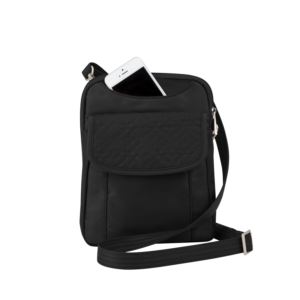 Anti-Theft+Signature+Quilted+Slim+Pouch+Black