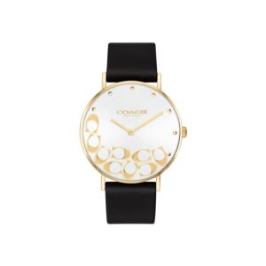 Ladies+Perry+Black+Leather+Strap+Watch+White+Floating+%22C%22+Dial