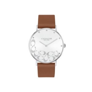 Ladies+Perry+Brown+Leather+Strap+Watch+White+Floating+%22C%22+Dial