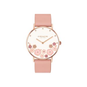 Ladies+Perry+Pink+Leather+Strap+White+Tea+Rose+Dial