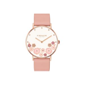 Ladies+Perry+Pink+Leather+Strap+White+Tea+Rose+Dial