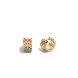 Rainbow+Quilted+C+Huggie+Earrings