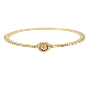 Signature+Logo+Pave+Bangle+Gold