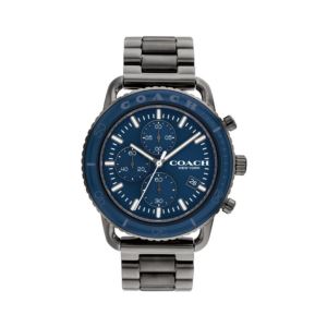 Mens+Cruiser+Gray+IP+Stainless+Steel+Chronograph+Watch+Navy+Dial