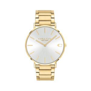 Mens+Charles+Gold-Tone+Stainless+Steel+Watch+Silver+Dial
