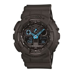 Men's G-Shock Watch - Black/Neon Blue GA100C-8A