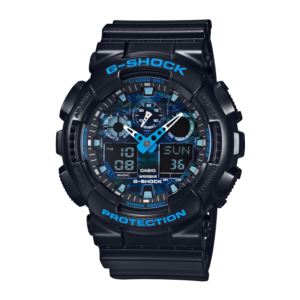 Men's G-Shock Watch - Black/Cool Blue GA100CB-1A
