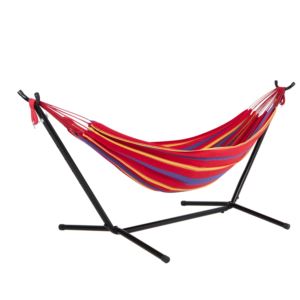 Fabric+Double+Hammock+and+Stand+combo+-+Tequila+Sunrise