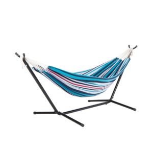 Fabric+Double+Hammock+and+Stand+combo+-+American%27s+Cup