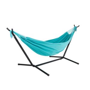 Fabric+Double+Hammock+and+Stand+combo+-+Teal