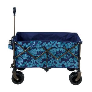 XL+Collapsable+Beach+wagon+with+wide+durable+wheels+-+Blue+Flower
