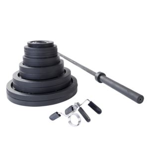 300+lbs.+Cast+Oly+Set%2C+Black+Bar