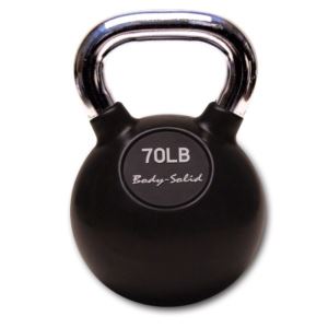 Chrome+Handle%2C+Rubber+Coated+Kettlebell+70+Lbs.