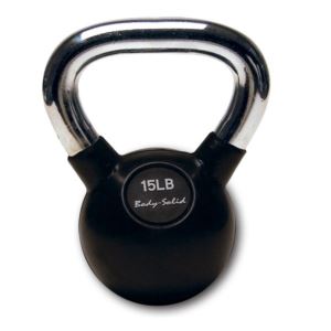 Chrome+Handle%2C+Rubber+Coated+Kettlebell+15+Lbs.