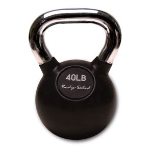 Chrome+Handle%2C+Rubber+Coated+Kettlebell+40+Lbs.