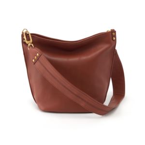 Flare+Leather+Bucket+Bag+in+Toffee