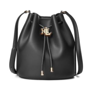 Andie+Leather+Medium+Drawstring+Bag+Black