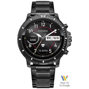 Mens+CZ+Smart+Gunmetal+Ion-Plated+Smartwatch