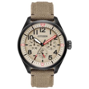 Mens+Chandler+Eco-Drive+Tan+Multi-Dial+Watch+Sand+Dial