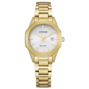 Ladies+Corso+Eco-Drive+Gold-Tone+Watch+Silver+White+Dial