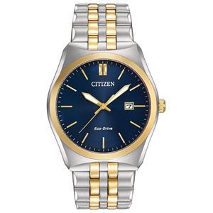 Mens+Corso+Eco-Drive+Two-Tone+Stainless+Steel+Watch+Blue+Dial