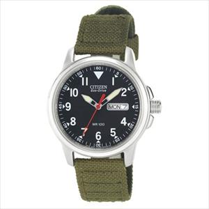 Mens+Garrison+Eco-Drive+Green+Nylon+Strap+Watch+Black+Dial