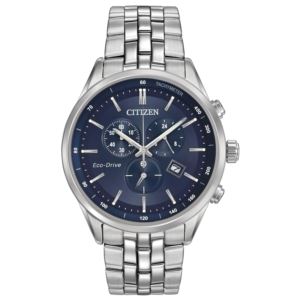 Mens+Corso+Eco-Driver+Silver-Tone+Stainless+Steel+Watch+Blue+Dial