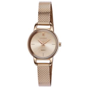 Ladies+Rose+Gold+Stainless+Steel+Quartz+Watch+Rose+Gold+Dial