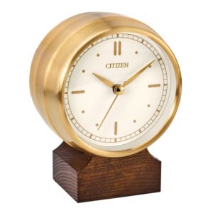 Workplace+Bluetooth+Speaker+Gold-Tone+Desk+Top+Clock+White+Dial
