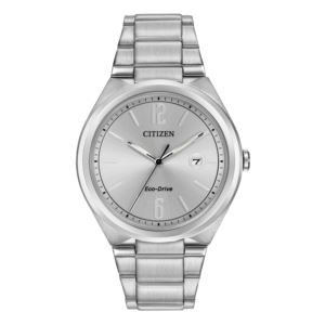 Mens+Corporate+Exclusive+Eco-Drive+Silver+Stainless+Steel+Watch+Silver+Dial