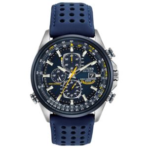 Mens+Blue+Angels+Eco-Drive+World+Chronograph-AT+Watch