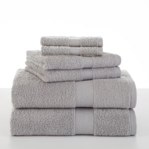 Ringspun+6pc+Bath+Towel+Set+Silver