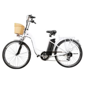 Glarewheel+City+Electric+Bicycle+26%22+White