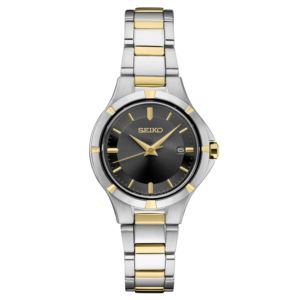 Ladies+Essentials+Gold+%26+Silver-Tone+Stainless+Stele+Watch+Charcoal+Dial