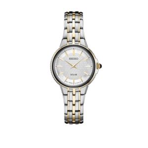 Ladies+Essentials+Solar+2-Tone+Stainless+Steel+Watch+Silver+Dial