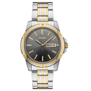 Mens+Essentials+Two-Tone+Stainless+Steel+Watch+Gray+Dial