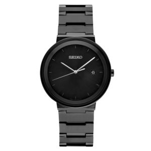 Mens+Essentials+Contemporary+Black+Ion-Plated+Watch+Black+Dial