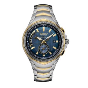 Mens+Coutura+Radio+Sync+Solar+Two-Tone+Stainless+Steel+Watch+Blue+Dial