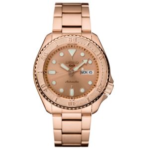 Mens+5+Sport+Automatic+Rose+Gold+Stainless+Steel+Watch+Rose+Gold+Dial