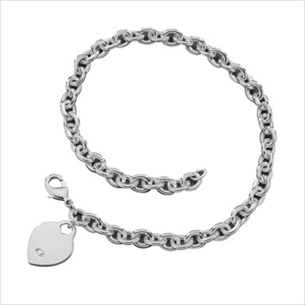 Silvertone Heart Charm Necklace GJ-85181042